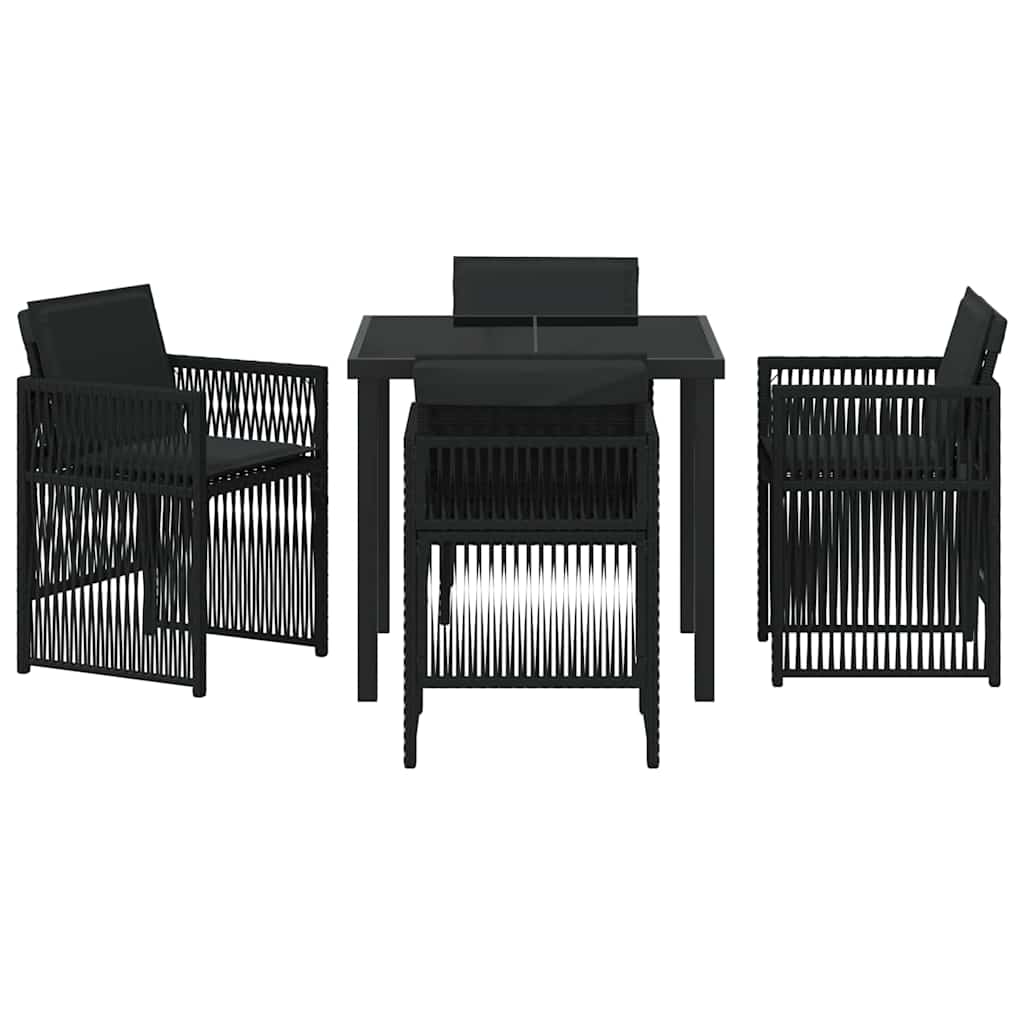 vidaXL Ensemble de salle à manger de jardin 5 pcs Acier enduit de poudre noir