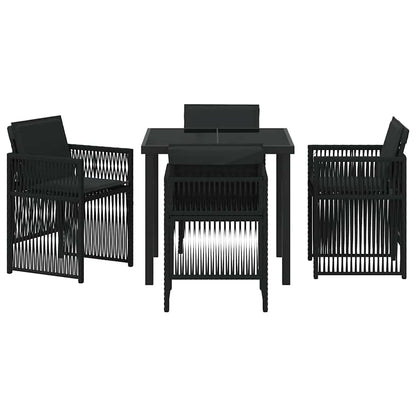 vidaXL Ensemble de salle à manger de jardin 5 pcs Acier enduit de poudre noir