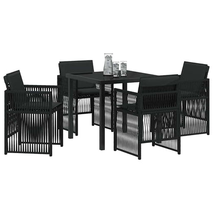 vidaXL Ensemble de salle à manger de jardin 5 pcs Acier enduit de poudre noir