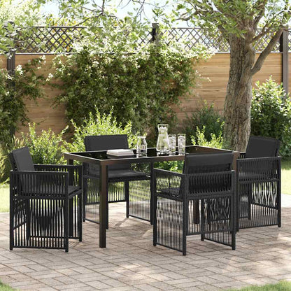 vidaXL Ensemble de salle à manger de jardin 5 pcs Acier enduit de poudre noir