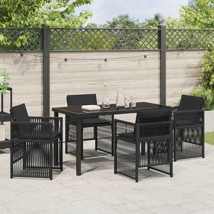 vidaXL Ensemble de salle à manger de jardin 5 pcs Acier enduit de poudre noir