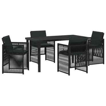 vidaXL Ensemble de salle à manger de jardin 5 pcs Acier enduit de poudre noir