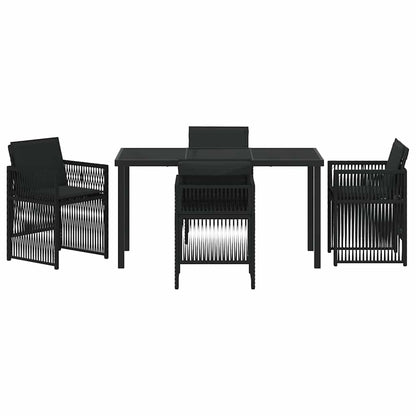 vidaXL Ensemble de salle à manger de jardin 5 pcs Acier enduit de poudre noir