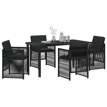 vidaXL Ensemble de salle à manger de jardin 5 pcs Acier enduit de poudre noir