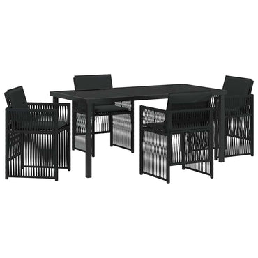 vidaXL Ensemble de salle à manger de jardin 5 pcs Acier enduit de poudre noir