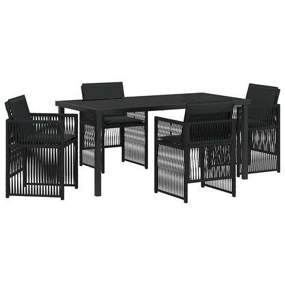 vidaXL Ensemble de salle à manger de jardin 5 pcs Acier enduit de poudre noir