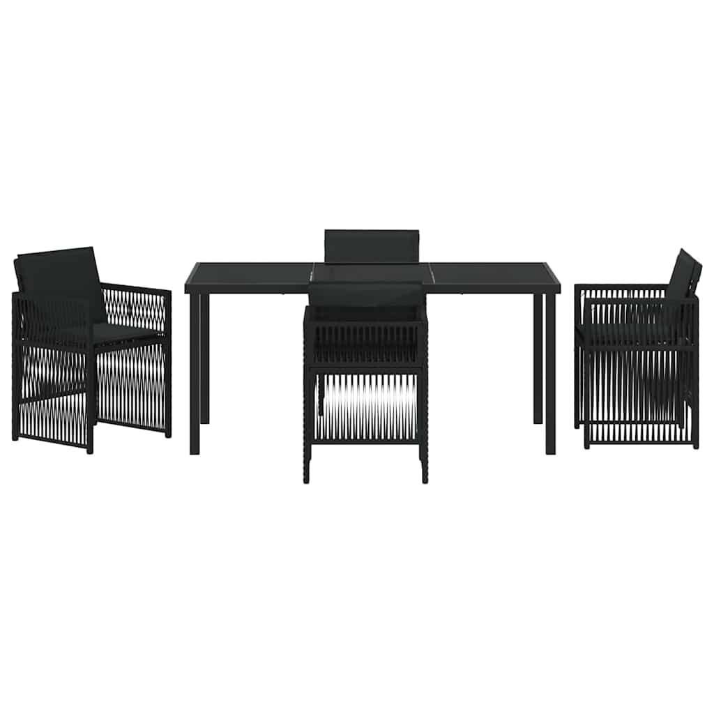 vidaXL Ensemble de salle à manger de jardin 5 pcs Acier enduit de poudre noir