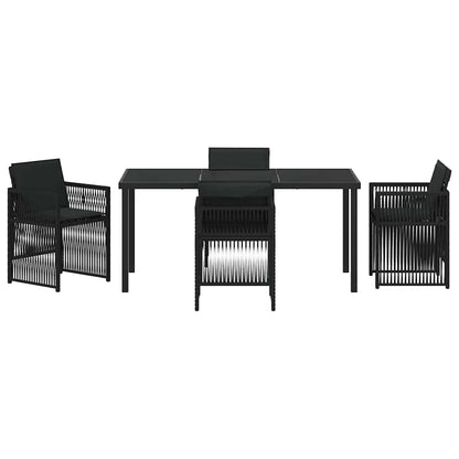 vidaXL Ensemble de salle à manger de jardin 5 pcs Acier enduit de poudre noir
