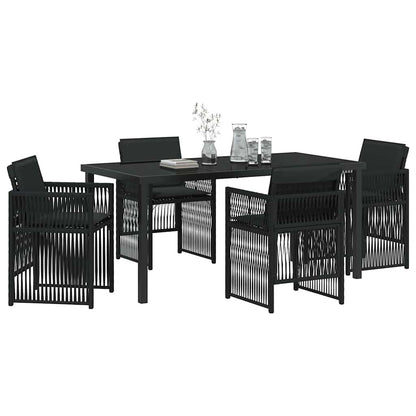 vidaXL Ensemble de salle à manger de jardin 5 pcs Acier enduit de poudre noir