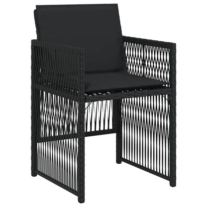 vidaXL Garten Essgruppe 9 pcs Schwarz Pulverbeschichteter Stahl