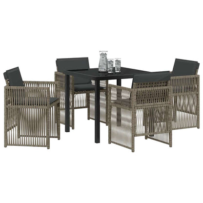 vidaXL Garten Essgruppe 5 pcs Grau Pulverbeschichteter Stahl