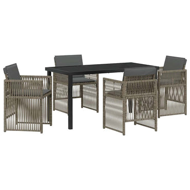 vidaXL Garten Essgruppe 5 pcs Grau Pulverbeschichteter Stahl