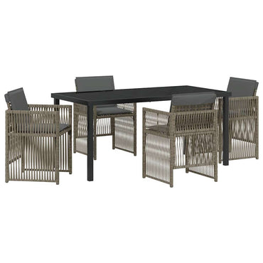 vidaXL Garten Essgruppe 5 pcs Grau Pulverbeschichteter Stahl