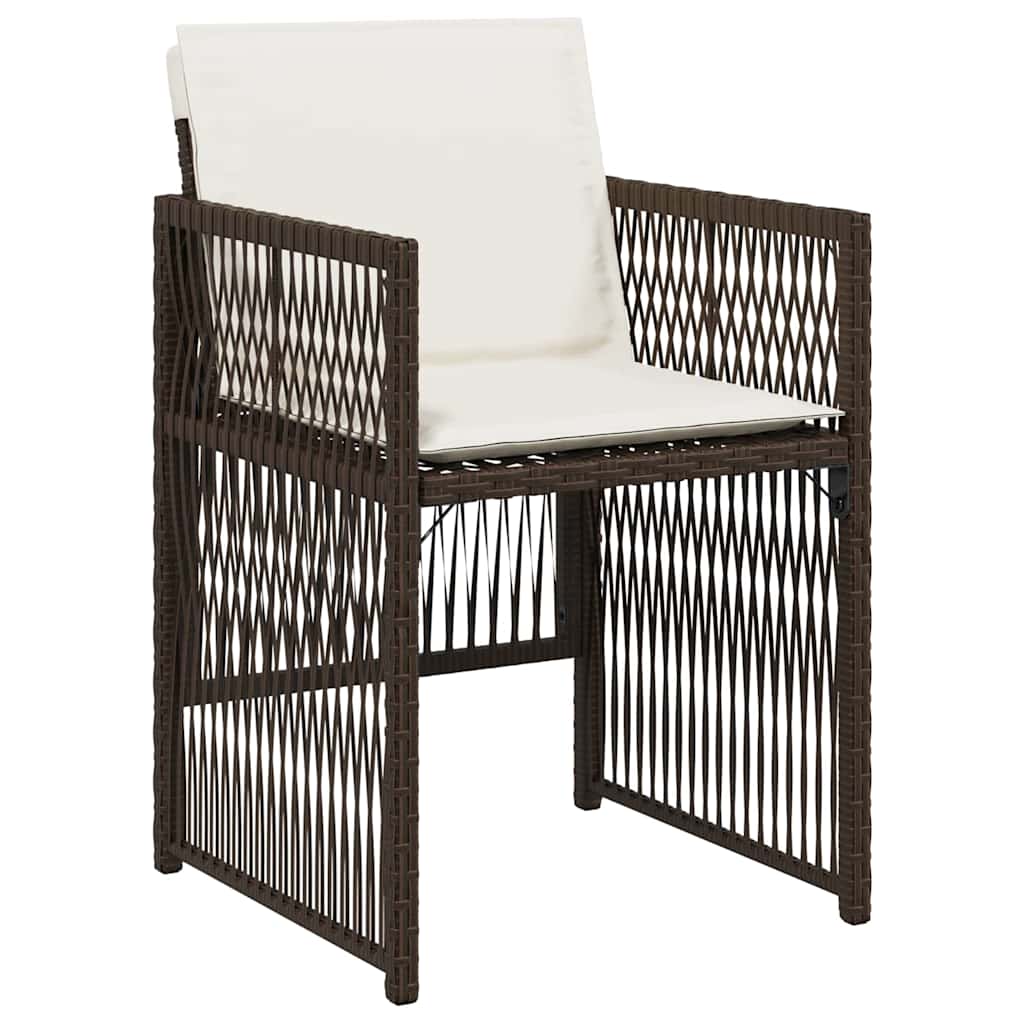 vidaXL Salon de jardin à manger 5 pcs Acier enduit de poudre marron