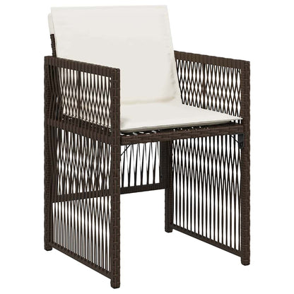 vidaXL Salon de jardin à manger 5 pcs Acier enduit de poudre marron