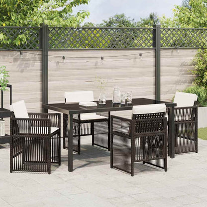 vidaXL Salon de jardin à manger 5 pcs Acier enduit de poudre marron