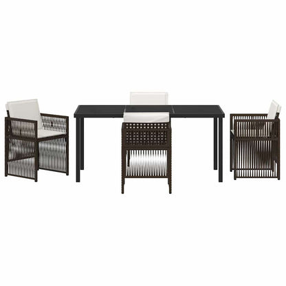 vidaXL Salon de jardin à manger 5 pcs Acier enduit de poudre marron