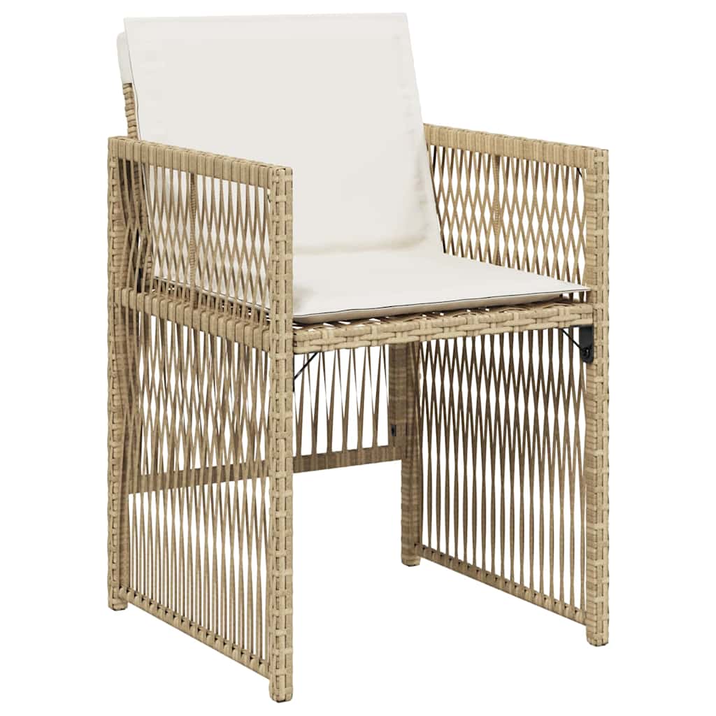 vidaXL Salon de jardin 9 pcs Acier enduit de poudre Beige