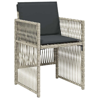 vidaXL Salle à manger de jardin 5 pcs Gris clair Acier enduit de poudre