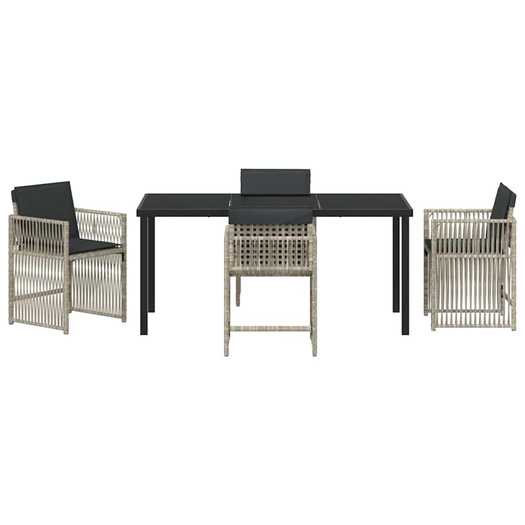 Garten Essgruppe 5 pcs Hellgrau Pulverbeschichteter Stahl