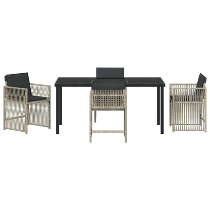 Garten Essgruppe 5 pcs Hellgrau Pulverbeschichteter Stahl