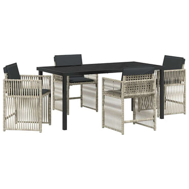 vidaXL Ensemble repas de jardin 5 pcs Acier enduit de poudre Gris clair