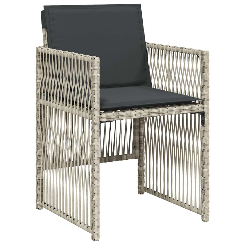 vidaXL Salon de jardin 9 pcs Gris clair Acier enduit de poudre