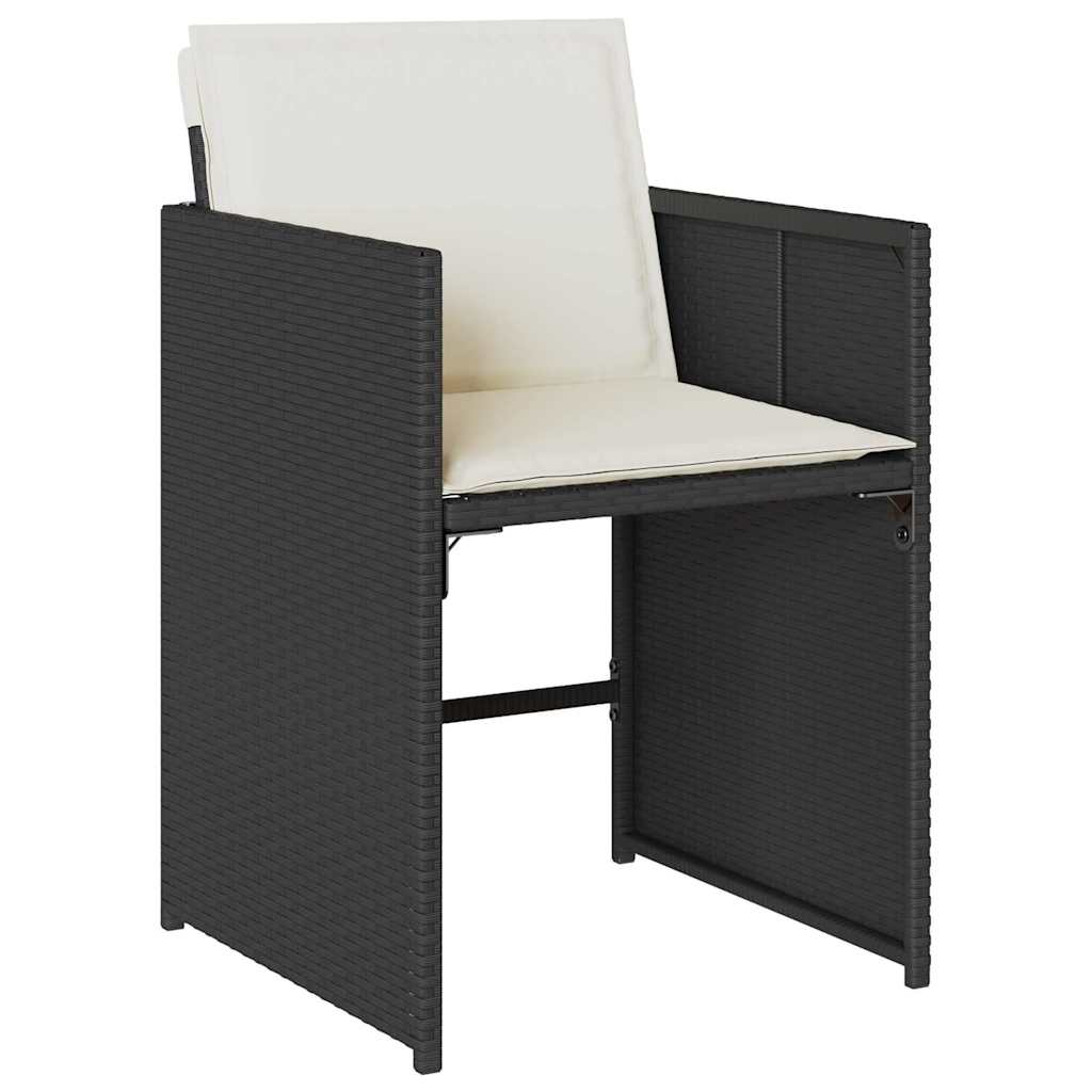 vidaXL Ensemble repas de jardin 5 pcs résine tressée noir