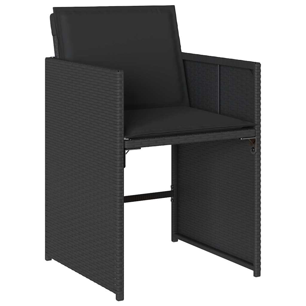 vidaXL Ensemble repas de jardin 5 pcs résine tressée noir