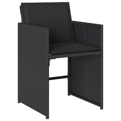 vidaXL Ensemble repas de jardin 5 pcs résine tressée noir