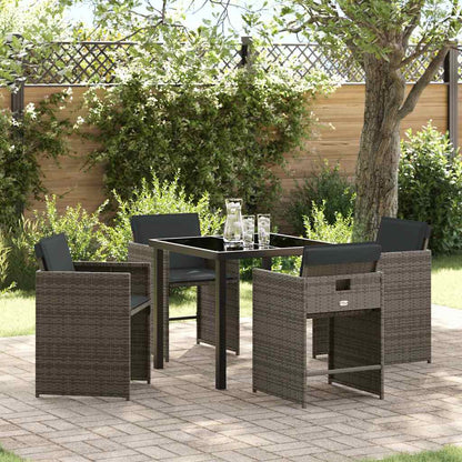 vidaXL Salon de jardin à manger 5 pcs gris résine tressée