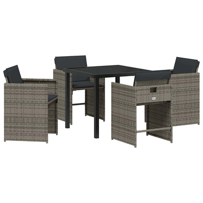 vidaXL Salon de jardin à manger 5 pcs gris résine tressée