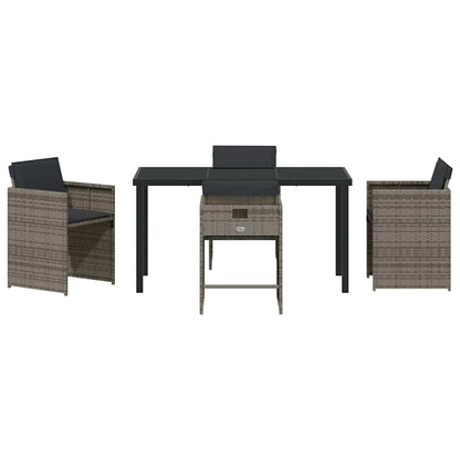 vidaXL Salon de jardin à manger 5 pcs gris résine tressée