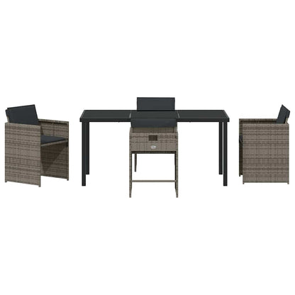 vidaXL Salon de jardin à manger 5 pcs gris résine tressée