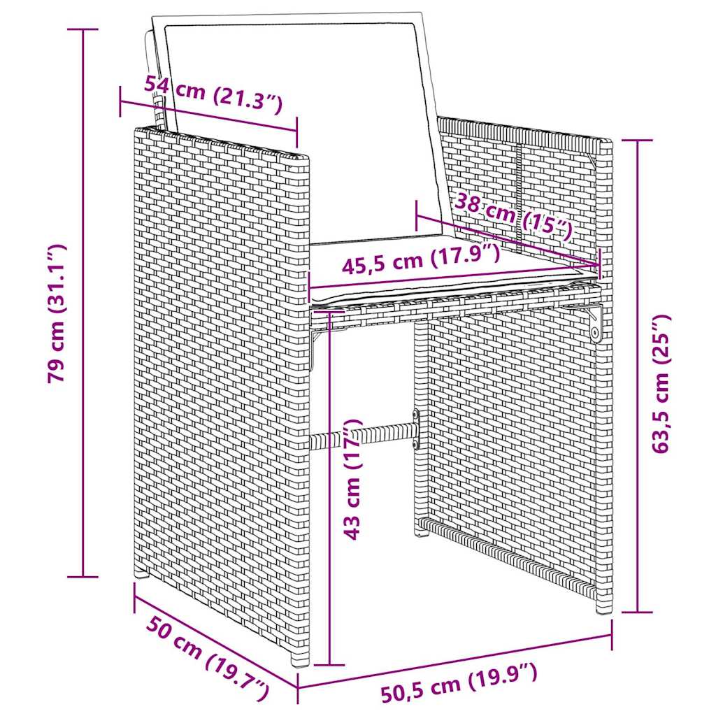 vidaXL Salon de jardin à manger 5 pcs gris résine tressée
