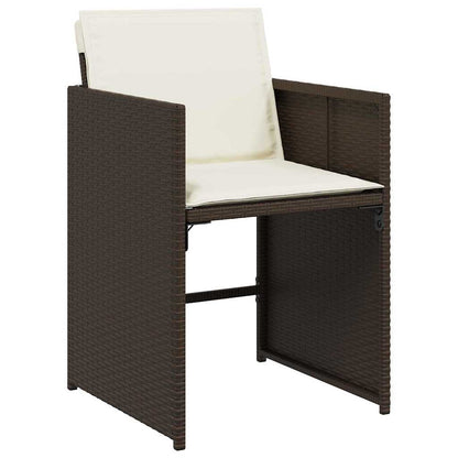 vidaXL Salon de jardin à dîner 5 pcs Résine tressée Marron