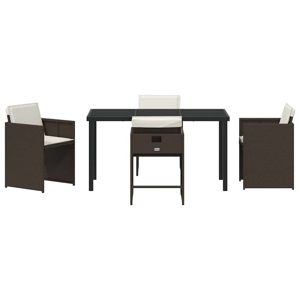 vidaXL Salon de jardin à dîner 5 pcs Résine tressée Marron