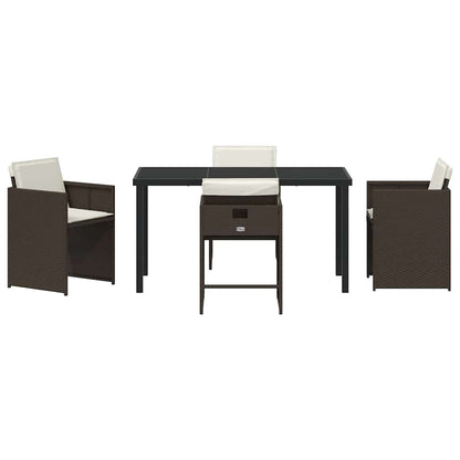 vidaXL Salon de jardin à dîner 5 pcs Résine tressée Marron