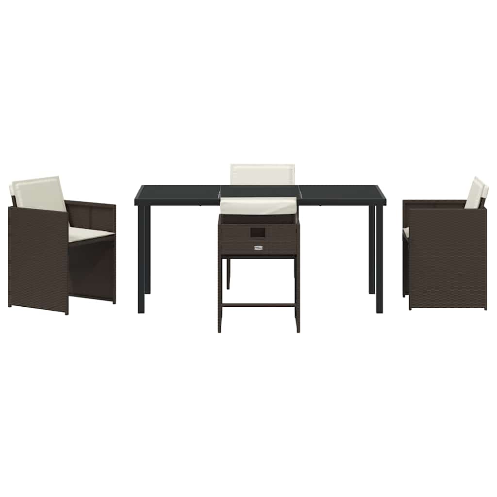 vidaXL Salon de jardin à dîner 5 pcs Résine tressée Marron