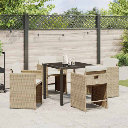 vidaXL Salon de jardin à dîner 5 pcs Beige Poly Rotin