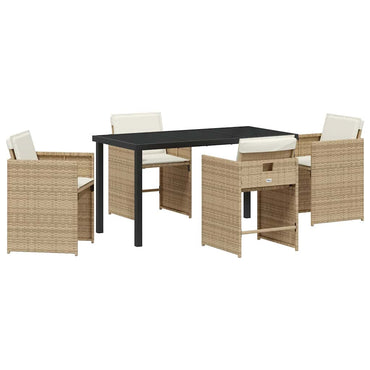 vidaXL Garten Essgruppe 5 pcs Beige Poly-Rattan