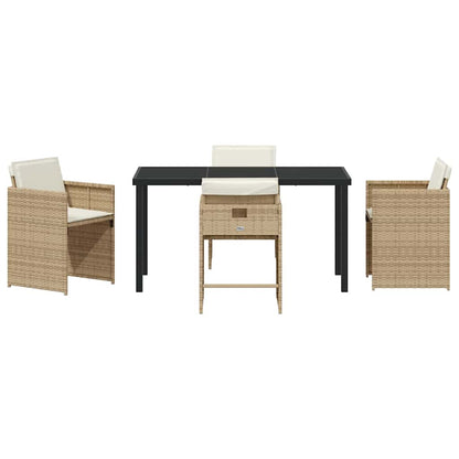 vidaXL Garten Essgruppe 5 pcs Beige Poly-Rattan