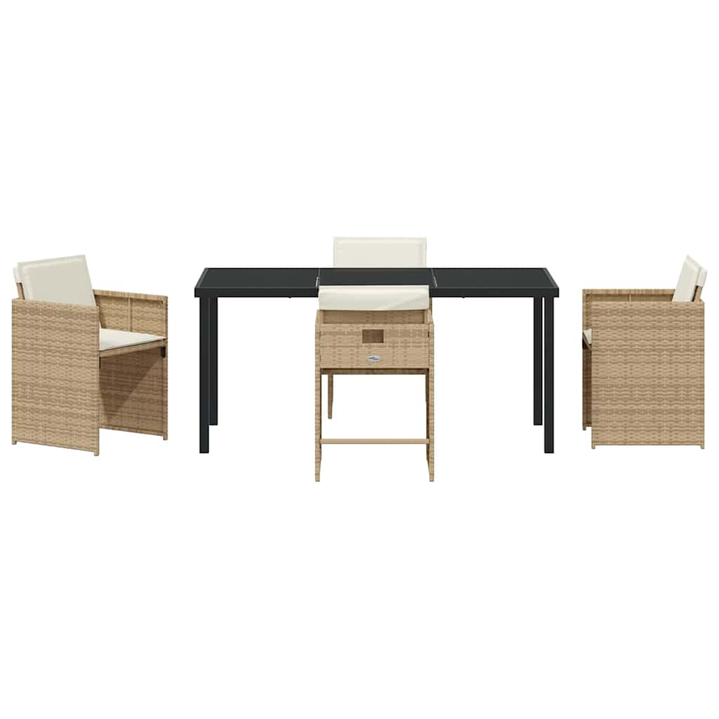 vidaXL Garten Essgruppe 5 pcs Beige Poly-Rattan