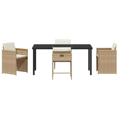 vidaXL Garten Essgruppe 5 pcs Beige Poly-Rattan