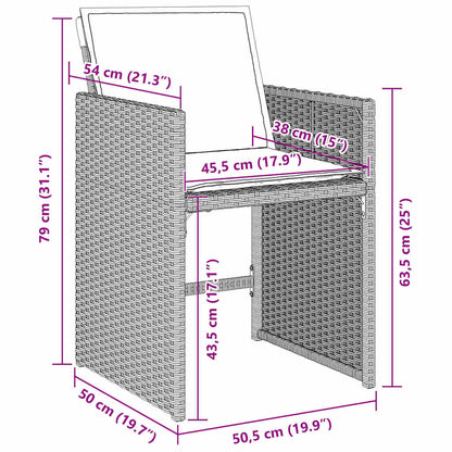 vidaXL Garten Essgruppe 5 pcs Hellgrau Poly-Rattan