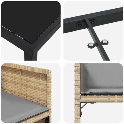 vidaXL Ensemble de salle à manger de jardin 5 pcs Beige Résine tressée