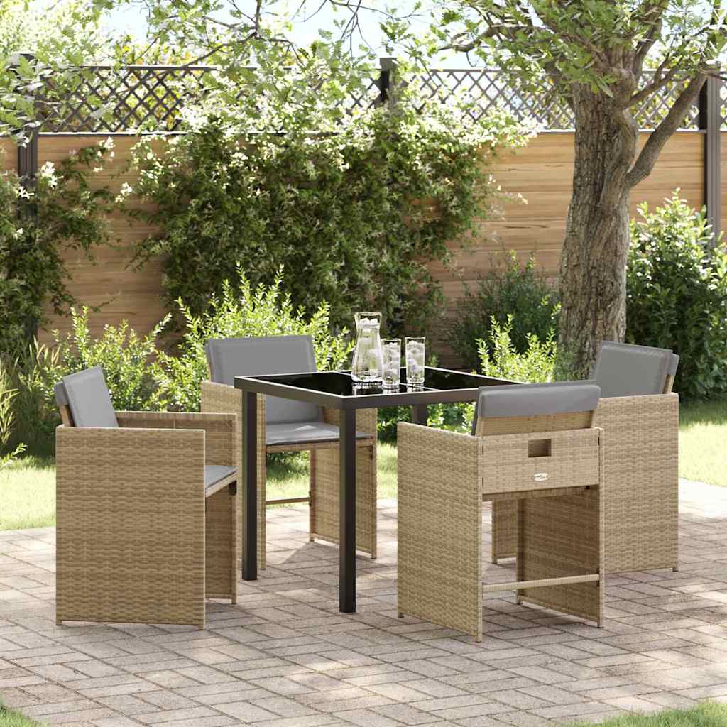 vidaXL Ensemble de salle à manger de jardin 5 pcs Beige Résine tressée