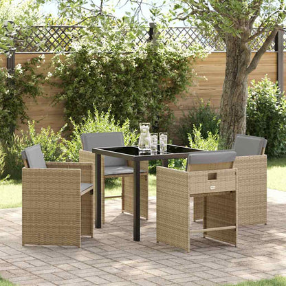 vidaXL Ensemble de salle à manger de jardin 5 pcs Beige Résine tressée