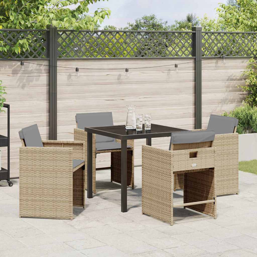 vidaXL Ensemble de salle à manger de jardin 5 pcs Beige Résine tressée