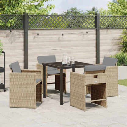 vidaXL Ensemble de salle à manger de jardin 5 pcs Beige Résine tressée